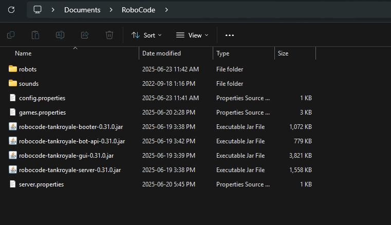 robocode file view